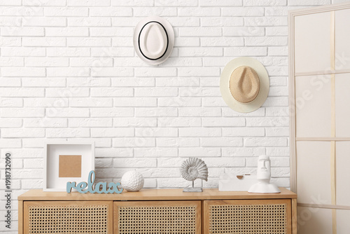 Wooden cabinet with summer ...