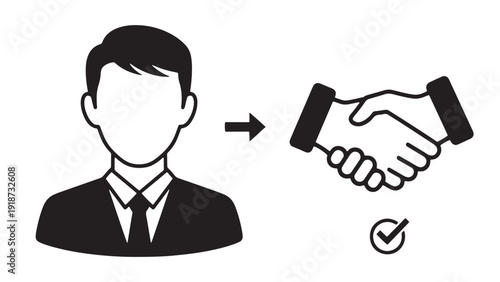 Candidate Onboarding to Agreement, Professional Contract Acceptance and Partnership Confirmation Icon