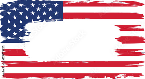 Distressed american flag with a blank white center space