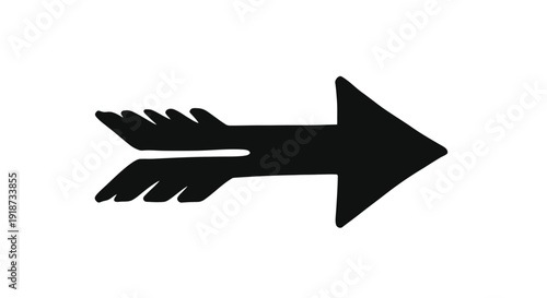 A simple black arrow pointing to the right on a white background