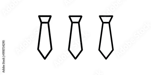Business necktie icon set for corporate professional attire and formal dress code representation vector illustration of male fashion accessory symbols