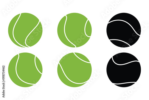 Tennis Ball Designs, various modern sport concept illustrations, multiple vector styles