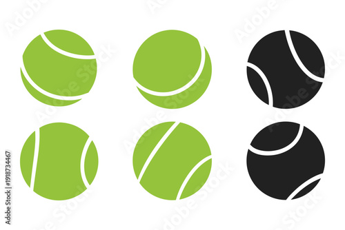 Tennis Ball Designs, various modern sport concept illustrations, multiple vector styles