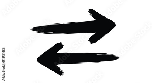 Two contrasting textured arrows pointing in opposite directions