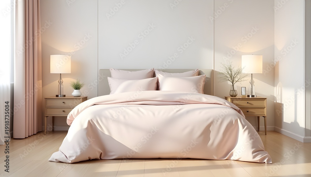 Fototapeta premium Stylish Bedroom Space with Bed