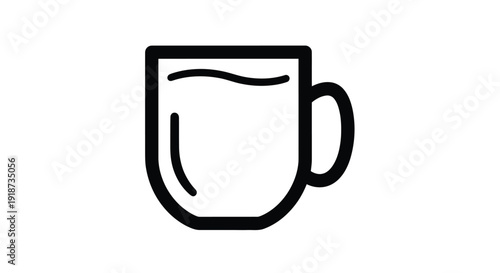 Simple black and white line drawing of a partially filled cup