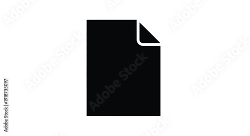 Simple black icon depicting a document or a sheet of paper