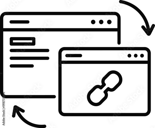 Data synchronization and linking web page browser interface with connectivity symbols for network exchange systems
