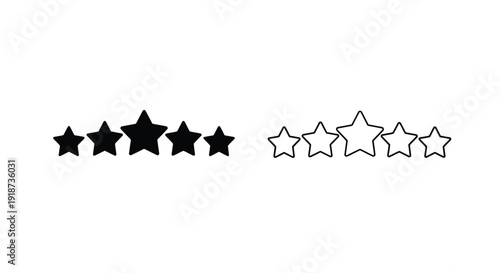 Five stars with varying fill four solid one outlined and four outlined