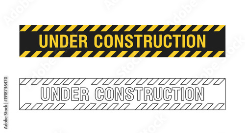 Two under construction signs with bold yellow and black stripes