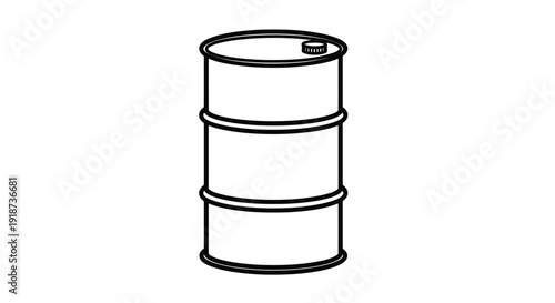 Simple line drawing of a black oil drum on a white background