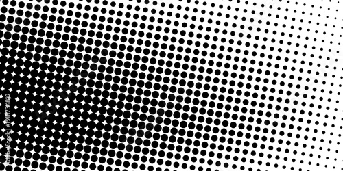 Dotted gradient vector illustration, white and black halftone background
