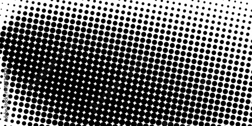 Dotted gradient vector illustration, white and black halftone background