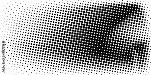 Dotted gradient vector illustration, white and black halftone background