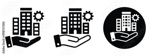 Facility Management Icon Collection, glyph and mixed style vector symbols