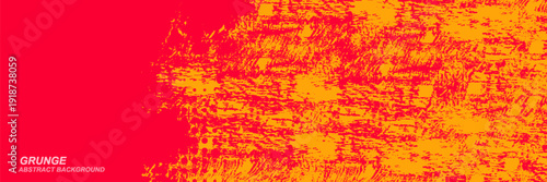 Yellow and red abstract grunge background with halftone style.