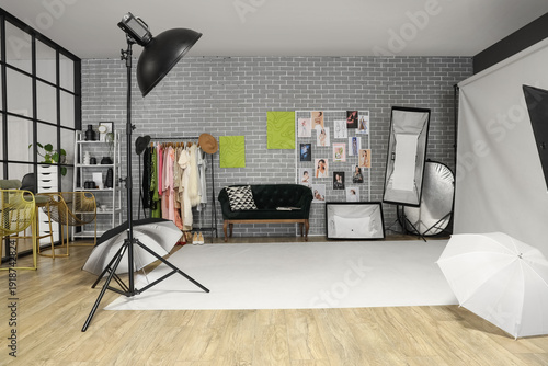 Interior of photo studio wi...