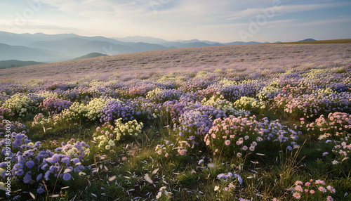 Vibrant wildflower meadow landscape