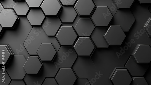 Abstract geometric pattern of dark gray hexagons (1)