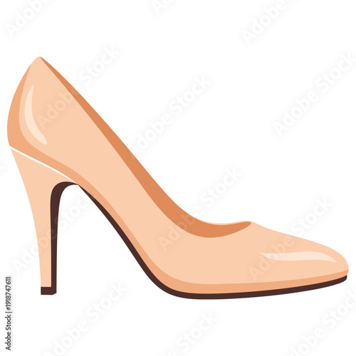 A sleek and sophisticated high heel shoe in a neutral nude color, perfect for adding a touch of elegance to any outfit. Ideal for fashion, beauty, and lifestyle applications.