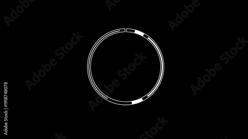 Abstract turquoise neon circle animation futuristic digital HUD interface glowing lines sci fi loop. Technology, game background. Indicates futuristic hi-tech process, loading