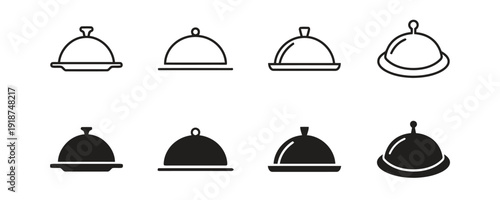 Assortment of serving cloches in outline and silhouette styles