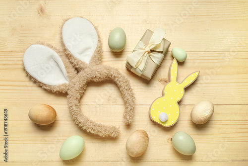Bunny ears with gift box an...