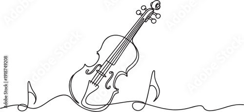 Violin Music Line Editable Icon Set – Contains Icons Related to Instrument, Melody, Orchestra, Sound, Classical & More. Editable Stroke. Vector Illustration