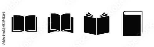 Book icons representing open and closed books for education and reading