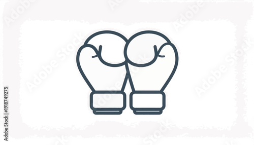 Sketch Boxing Gloves Icon. Hand-Drawn Minimal Line Art Symbol for Fighting, Competition, Sports, and Fitness Challenge.