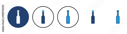 Bottle icons in different styles and colors representing drinks or liquids