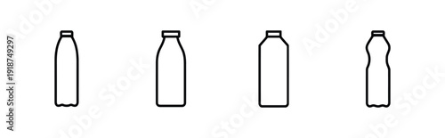 Bottle icons representing different shapes and designs