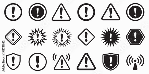 nformation and Warning Icons Set Minimal Symbol Collection