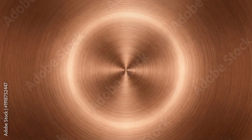 Wallpaper Mural Brushed copper surface displays a radiant concentric circle effect emanating from the center point in a warm metallic tone. Torontodigital.ca