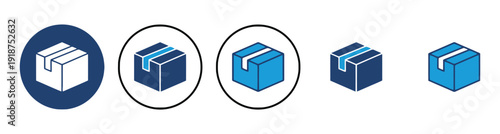 Box icons representing package, delivery, and shipping in various styles