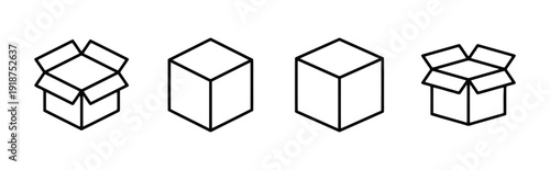 Box icons showing open and closed cardboard packaging