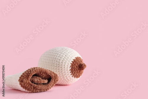 Knitted model of female bre...