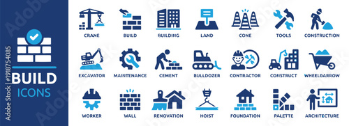 Build icons set for construction and real estate business