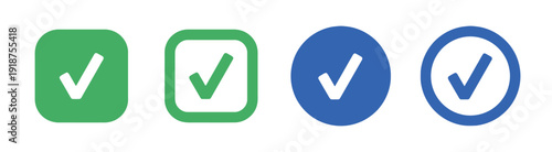 Checkmark icons in square and circle shapes for confirmation or success symbols