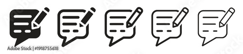 Chat bubble and pencil icons for writing messages and notes