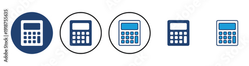 Calculator icons for finance, math, and accounting calculations