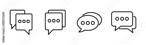 Chat message bubbles icons for communication