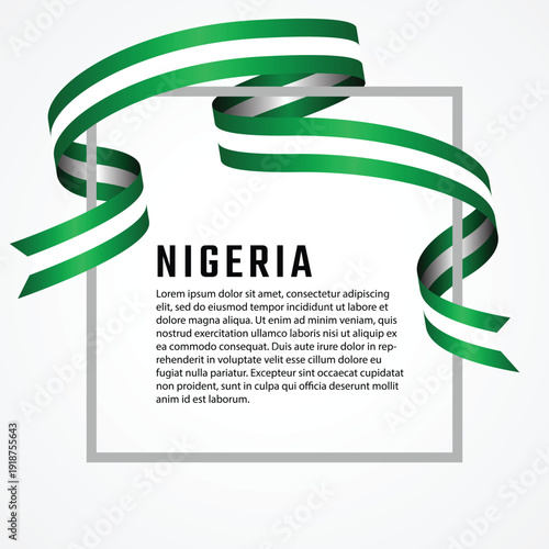 Nigeria flag design with informational text