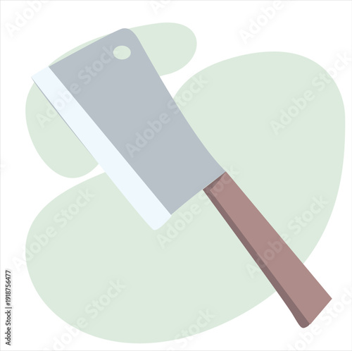 butcher knife.Meat kitchen cleaver, butcher knife vector 
