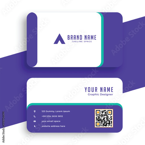double sided professional visiting card template for individual info