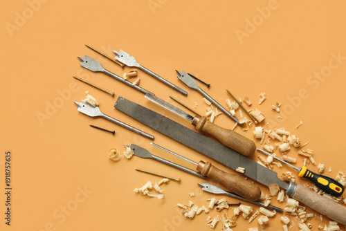 Carpenter's tools and wood ...
