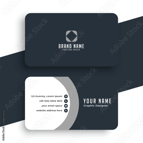 Abstract black and orange elegant business card template