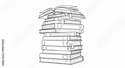 Stack of Books Illustration.