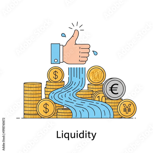 Hand giving thumbs up with money isolated on transparent background.