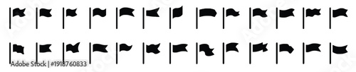 Collection of black flag icons simple vector illustration set for web design and graphic elements